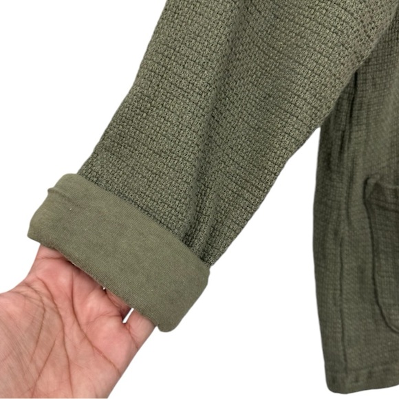 CP Shades Lagenlook Shacket Olive Green Flax Jacket Minimalist Size Medium - Picture 4 of 7